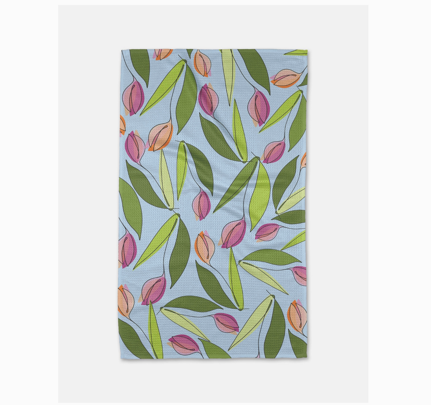 Geometry May Flowers Tea Towel