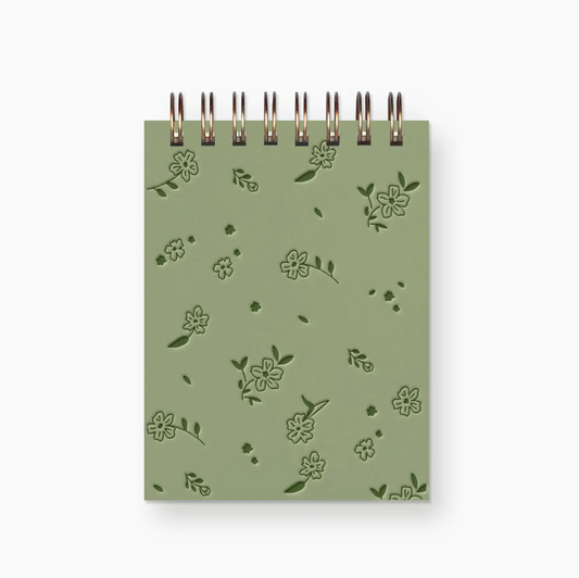 Ruff House Mini Jotter Notebook Green Flowers